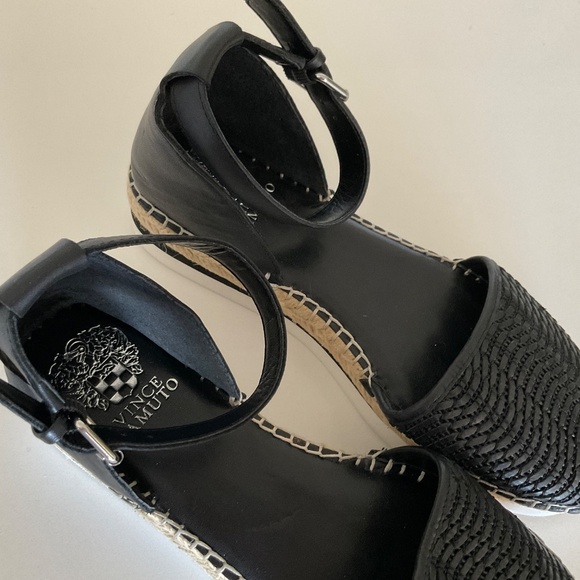 Black leather ankle strap espadrilles - Picture 6 of 10